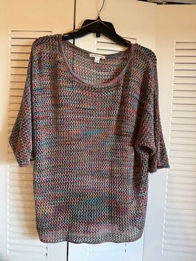 JohnPaulRichard Multicolor Open-Weave Scoop Neck Sweater